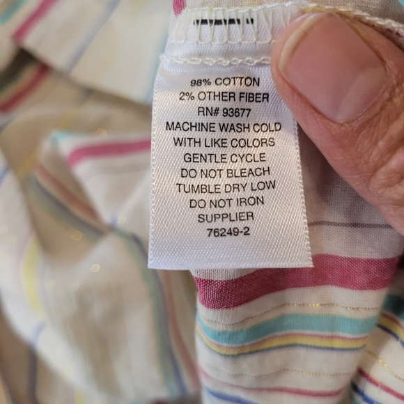 Peyton and Parker Boho Blouse metallic multicolor flutter sleeves Womens Size L - Picture 11 of 12